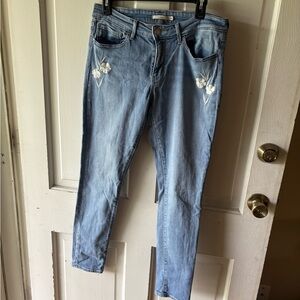 Levi's Blue Skinny Jeans Distressed Casual